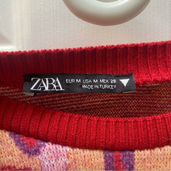 2/$30 | Zara cropped knit marbled jacquard sweater (size M) - Picture 7 of 10